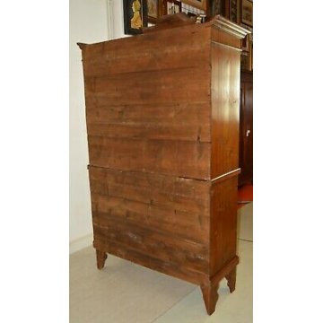 ANTICO ARMADIO PIEMONTESE ABETE DOPPIO CORPO epoca 800 GUARDAROBA OLD WARDROBE