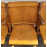 ANTICA PANCA da CINEMA anni 50 POLTRONA TEATRO sedia legno POLTRONCINA 5 posti