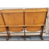 ANTICA PANCA da CINEMA anni 50 POLTRONA TEATRO sedia legno POLTRONCINA 5 posti