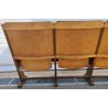 ANTICA PANCA da CINEMA anni 50 POLTRONA TEATRO sedia legno POLTRONCINA 5 posti
