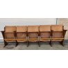 ANTICA PANCA da CINEMA 5 posti POLTRONA TEATRO sedia legno POLTRONCINA anni 50