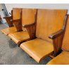 ANTICA PANCA da CINEMA 5 posti POLTRONA TEATRO sedia legno POLTRONCINA anni 50