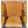 ANTICA PANCA da CINEMA 5 posti POLTRONA TEATRO sedia legno POLTRONCINA anni 50