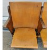 ANTICA PANCA da CINEMA 5 posti POLTRONA TEATRO sedia legno POLTRONCINA anni 50