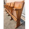 ANTICA PANCA da CINEMA 5 posti POLTRONA TEATRO sedia legno POLTRONCINA anni 50