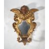 ANTICA GRANDE APPLIQUE SPECCHIERA PUTTO 1800 ANGELO SPECCHIO LEGNO DORATO