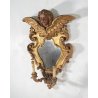 ANTICA GRANDE APPLIQUE SPECCHIERA PUTTO 1800 ANGELO SPECCHIO LEGNO DORATO
