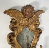 ANTICA GRANDE APPLIQUE SPECCHIERA PUTTO 1800 ANGELO SPECCHIO LEGNO DORATO