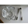 CESTELLO CRISTALLO MOLATO SEVRES PORTAGHIACCIO PINZE ALESSI ICE BUCKET VINTAGE