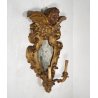 ANTICA GRANDE APPLIQUE SPECCHIERA PUTTO 1800 ANGELO SPECCHIO LEGNO DORATO