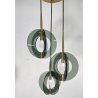 LAMPADARIO ANNI 60 ZERO QUATTRO FONTANA ARTE VETRO OTTONE HANGING LAMP DESIGN
