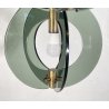 LAMPADARIO ANNI 60 ZERO QUATTRO FONTANA ARTE VETRO OTTONE HANGING LAMP DESIGN