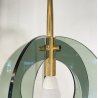 LAMPADARIO ANNI 60 ZERO QUATTRO FONTANA ARTE VETRO OTTONE HANGING LAMP DESIGN
