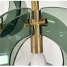 LAMPADARIO ANNI 60 ZERO QUATTRO FONTANA ARTE VETRO OTTONE HANGING LAMP DESIGN