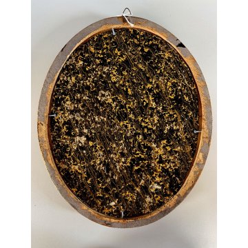 ANTICO DIPINTO OLIO TELA OVALE RITRATTO FIGURA FEMMINILE GIOVANE DONNA EPOCA 800