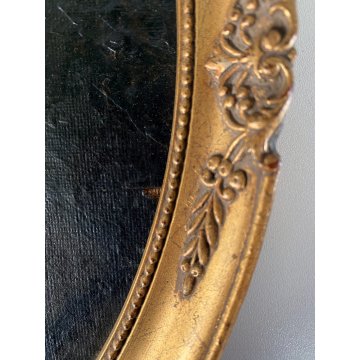 ANTICO DIPINTO OLIO TELA OVALE RITRATTO FIGURA FEMMINILE GIOVANE DONNA EPOCA 800