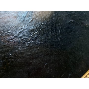 ANTICO DIPINTO OLIO TELA OVALE RITRATTO FIGURA FEMMINILE GIOVANE DONNA EPOCA 800