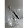 CESTELLO CRISTALLO MOLATO SEVRES PORTAGHIACCIO PINZE ALESSI ICE BUCKET VINTAGE