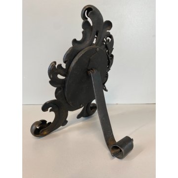 ANTICA CORNICE TAVOLO FERRO ORNATO DECORO FOGLIE RICCIOLI VOLUTE STILE BAROCCO
