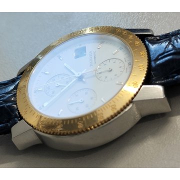 BUCHERER Automatic CHRONO 283.500 orologio polso VINTAGE data ACCIAIO ORO montre