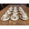 SERVIZIO CAFFE' VINTAGE 11 pers PORCELLANA Sevres DECORATO A MANO ORO ZECCHINO