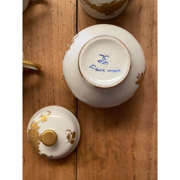SERVIZIO CAFFE' VINTAGE 11 pers PORCELLANA Sevres DECORATO A MANO ORO ZECCHINO