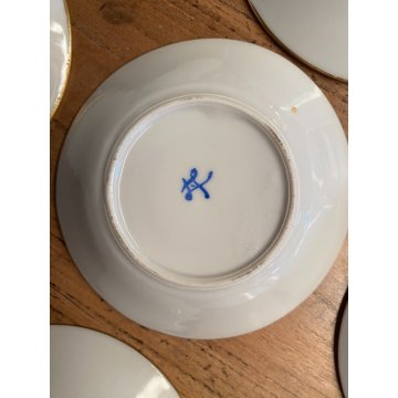 SERVIZIO CAFFE' VINTAGE 11 pers PORCELLANA Sevres DECORATO A MANO ORO ZECCHINO