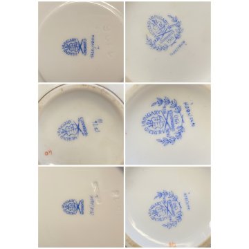 SET CAFFE TE' 12 pers PORCELLANA Herend Hungary DECORO CHINESE BOUQUET RUST '900