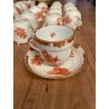 SET CAFFE TE' 12 pers PORCELLANA Herend Hungary DECORO CHINESE BOUQUET RUST '900