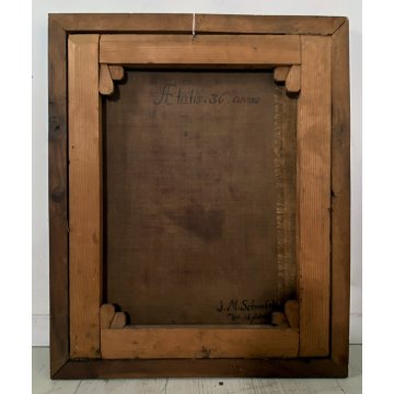 ANTICO DIPINTO OLIO J. M. Schwabeda RITRATTO NOBILUOMO AEtatis 36 annos 1787