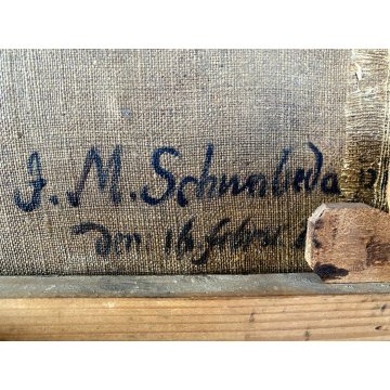 ANTICO DIPINTO OLIO J. M. Schwabeda RITRATTO NOBILUOMO AEtatis 36 annos 1787