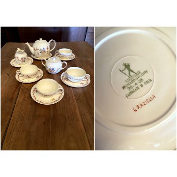 SERVIZIO TE 4 pers  CERAMICA RICHARD-GINORI San Cristoforo DECORATA A MANO FIORI