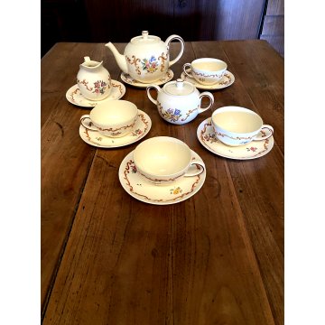 SERVIZIO TE 4 pers  CERAMICA RICHARD-GINORI San Cristoforo DECORATA A MANO FIORI
