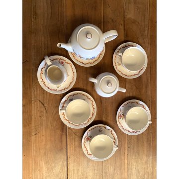 SERVIZIO TE 4 pers  CERAMICA RICHARD-GINORI San Cristoforo DECORATA A MANO FIORI