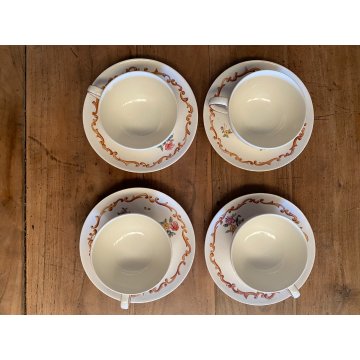 SERVIZIO TE 4 pers  CERAMICA RICHARD-GINORI San Cristoforo DECORATA A MANO FIORI