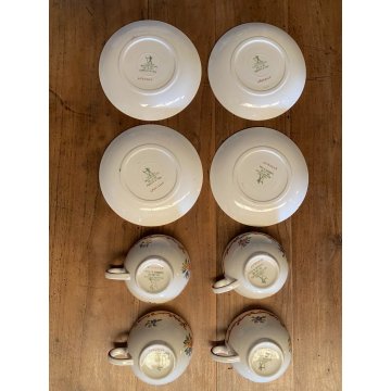 SERVIZIO TE 4 pers  CERAMICA RICHARD-GINORI San Cristoforo DECORATA A MANO FIORI