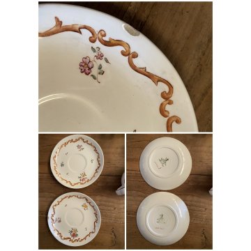 SERVIZIO TE 4 pers  CERAMICA RICHARD-GINORI San Cristoforo DECORATA A MANO FIORI