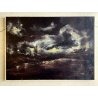 QUADRO DIPINTO OLIO MATERICO ASTRATTO PAESAGGIO MARINA NOTTURNO TEMPESTA 1970