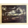 QUADRO DIPINTO OLIO MATERICO ASTRATTO PAESAGGIO MARINA NOTTURNO TEMPESTA 1970