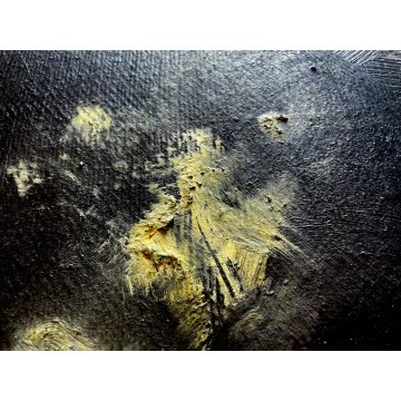 QUADRO DIPINTO OLIO MATERICO ASTRATTO PAESAGGIO MARINA NOTTURNO TEMPESTA 1970