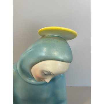 ANTICA MADONNA DELL' AMORE CERAMICA LENCI ELENA SCAVINI TORINO EPOCA 900 UCCELLI