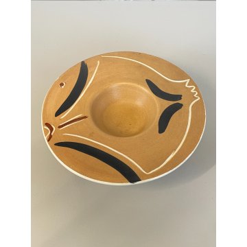 POSACENERE DESIGN CERAMICA LAURA FIUME ANNI 90 DECORO VINTAGE CIOTOLA PORTA LUME