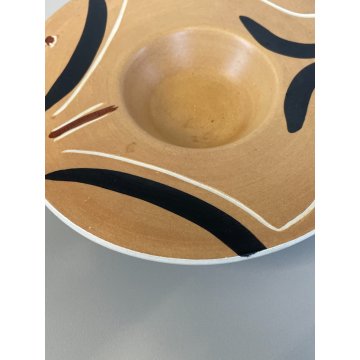 POSACENERE DESIGN CERAMICA LAURA FIUME ANNI 90 DECORO VINTAGE CIOTOLA PORTA LUME