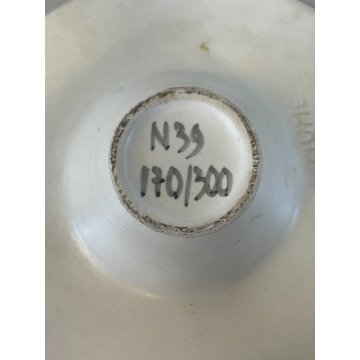 POSACENERE DESIGN CERAMICA LAURA FIUME ANNI 90 DECORO VINTAGE CIOTOLA PORTA LUME