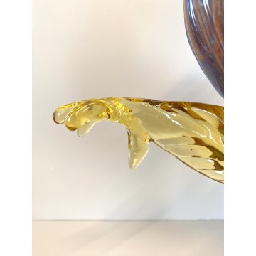 GRANDE FIGURA GALLO VETRO MURANO Paolo Venini POLICROMO ROOSTER 35cm MID-CENTURY