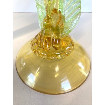 GRANDE FIGURA GALLO VETRO MURANO Paolo Venini POLICROMO ROOSTER 35cm MID-CENTURY