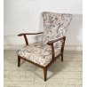 POLTRONA RECLINABILE Paolo Buffa ANNI 50 LEGNO FAGGIO TESSUTO ARMCHAIR ITALY