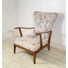 POLTRONA RECLINABILE Paolo Buffa ANNI 50 LEGNO FAGGIO TESSUTO ARMCHAIR ITALY