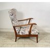 POLTRONA RECLINABILE Paolo Buffa ANNI 50 LEGNO FAGGIO TESSUTO ARMCHAIR ITALY