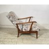POLTRONA RECLINABILE Paolo Buffa ANNI 50 LEGNO FAGGIO TESSUTO ARMCHAIR ITALY